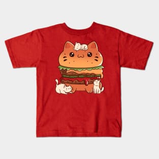 Catnivore Diet Funny Cat Red by Tobe Fonseca Kids T-Shirt